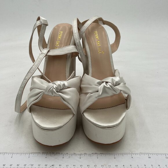 FSJ Ivory Platform Dress Heels - Picture 3 of 8